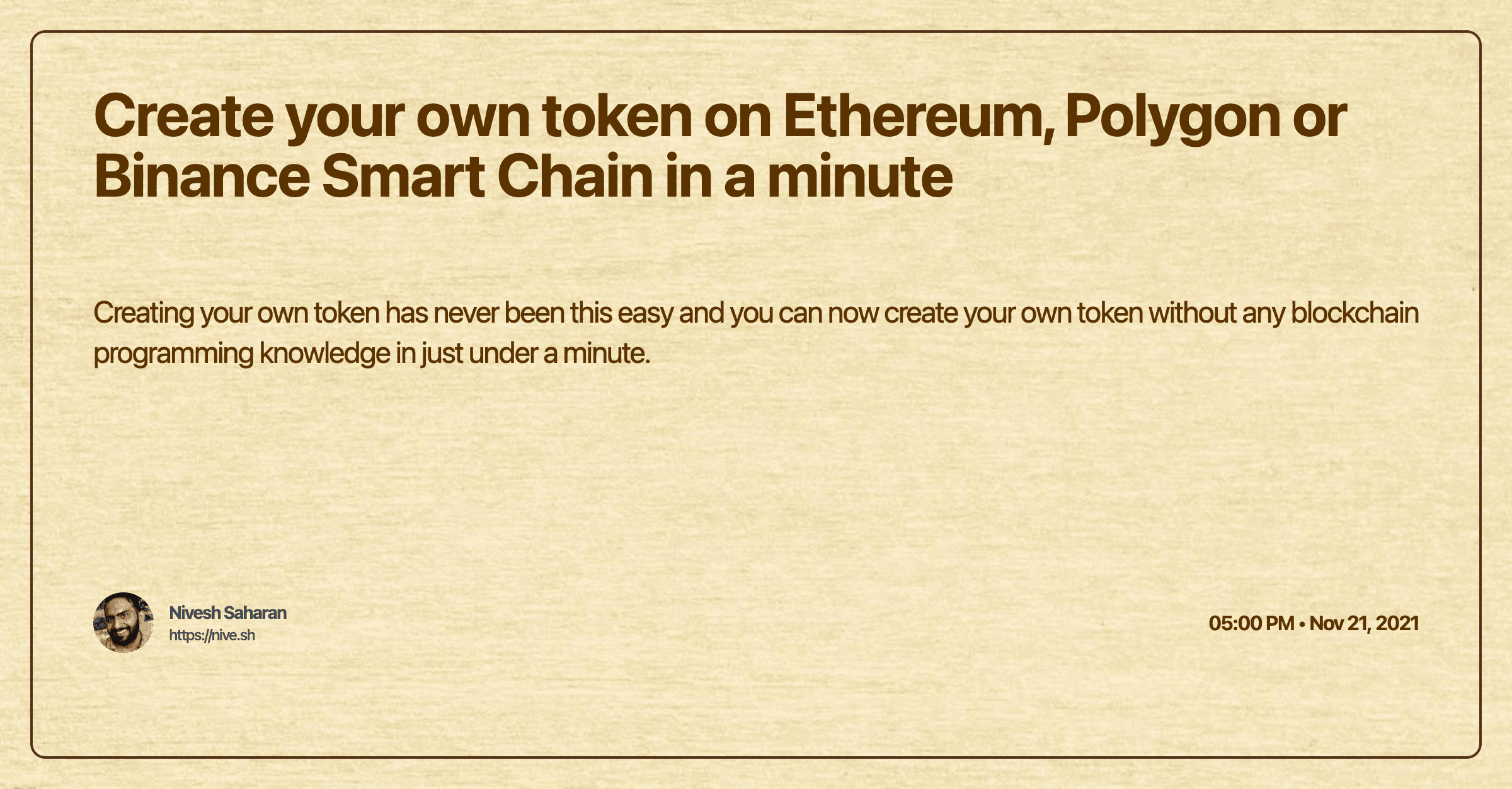 Create your own token on Ethereum, Polygon or Binance Smart Chain in a minute