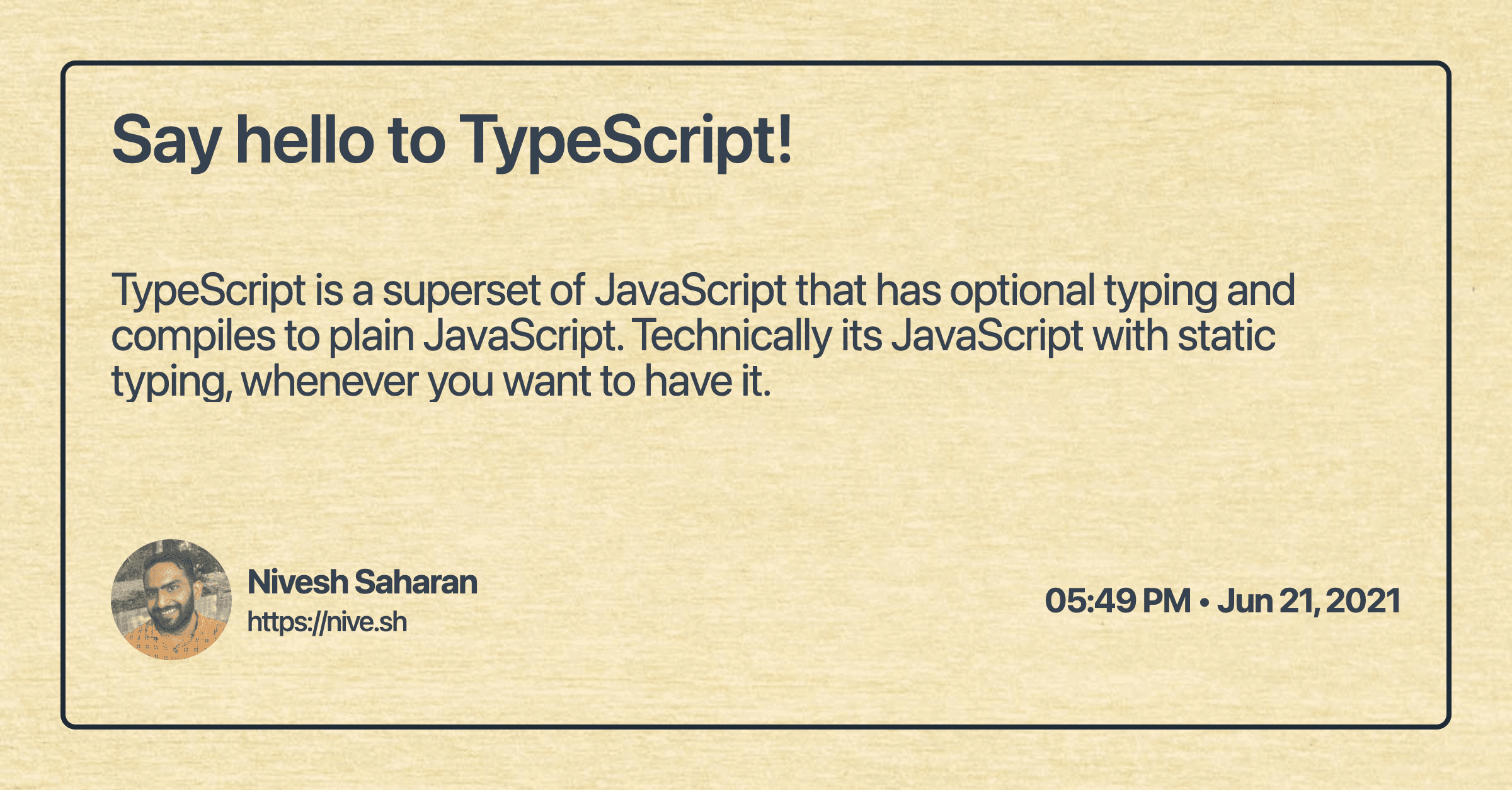Say hello to TypeScript