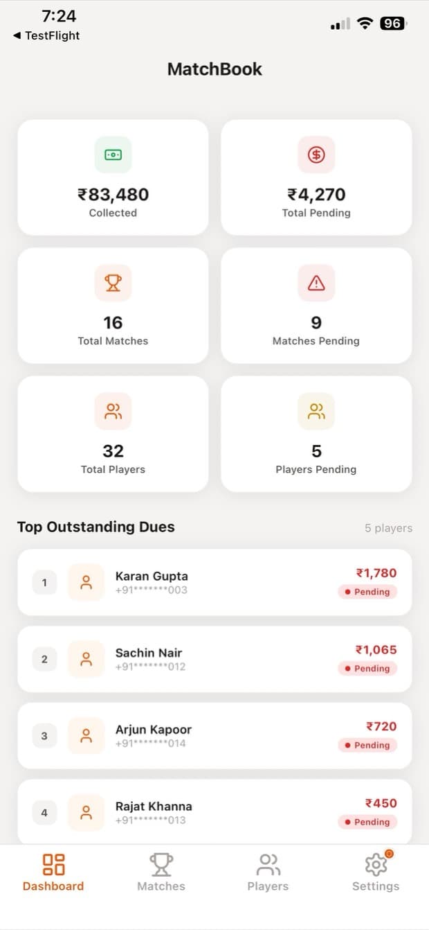 MatchBook Pro match flow screenshot